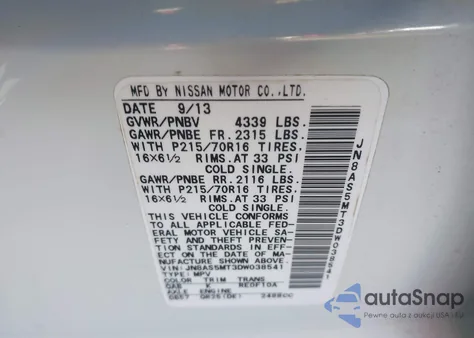 2013 Nissan Rogue S z USA, uszkodzony, nr VIN JN8AS5MT3DW038541